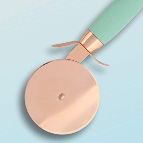 Mint Kitchen Accessories: Mint and Copper Kitchen Tool Set: Copper Tongs, Copper Whisk, Copper Grater, Copper Pizza Wheel, Copper Peeler, Copper Ice Cream Scooper, Copper Garlic Press Stainless Steel