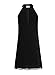 Fantaist Women's Open Back Formal Mini Lace Halter Dresses for Special Occasion (XL, FT610-Black)