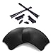 Walleva Black Polarized Replacement Lenses + Black Rubber For Oakley Flak Jacket XLJ Sunglasses