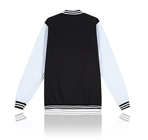 Trifuness Varsity Jacket Letterman Jacket Baseball Jacket with Long Sleeve Banded Collar