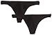 PACT Women's Everyday Thong 2-Pack, Black, Small