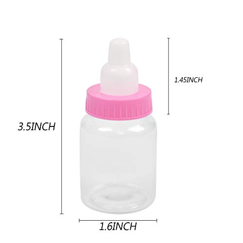 HRLORKC 24 Pack Plastic Baby Shower Bottles Candy Bottles with 50 Pieces Baby Pacifiers for Baby Shower Party Favors Decorations (Red) - Thumbnail 4