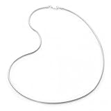 .925 Italian Sterling Silver Snake Chain Necklace, 1.2 mm in Width