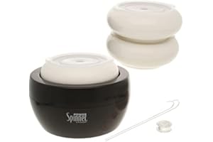 The Beadsmith Spin & String Power Spinner– Plastic Spinning Wheel with 3 Cups & 2 Needles –Requires 2 AA Batteries – Quickly & Efficiently String Seed Beads for Jewelry, Fringe and DIY Arts & Crafts