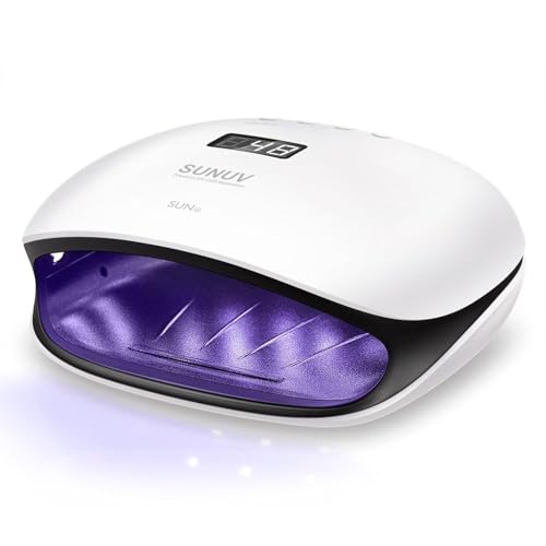 SUNUV SUN4 UV LED Nail Dryer Lamp for Shellac Manicure Gel with 4 Timer, LCD Display, Sensor and Dual Speed Drying (Black)