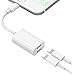 iPhone / 7Plus/ 8 / 8Plus/ X Adapter & Splitter, 2 in 1 Dual Lightning Headphone Jack Audio + Charge Cable Adapter, Compatible for iOS 11 or later, Sync,Music Control,Charge Function at the same time