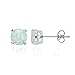 Sterling Silver Simulated White Opal Round Solitaire Necklace and Stud Earrings Set
