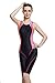 Srnfean Women's Athletic One Piece Swimsuit Durable Training Unitard Swimwear with Trunks to Knee