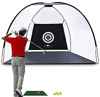 Balagan Practice Hitting Golf Net for Backyard Training and Driving Both Outdoor and Indoor Use Extra Large Nets 10ft x 7ft, Golf Mat 12in x 24in Bullseye Target 5 Practice Golf Balls and Carrying Bag Balagan Practice Hitting Golf Net for Backyard Training and Driving Both Outdoor and Indoor Use Extra Large Nets 10ft x 7ft, Golf Mat 12in x 24in Bullseye Target 5 Practice Golf Balls and Carrying Bag