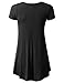 URBANCLEO Womens V-Neck eLong Tunic Top Mini T-shirt Dress (PLUS Size Available)