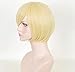 BININBOX Black Butler Alois Trancy Men's Short Straight Anime Cosplay Costume Full Wig Blond Hair Party Wigs