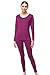 Womens Microfiber Fleece Thermal Underwear Long Johns AZ 2000 Wine 3Xthumb 3