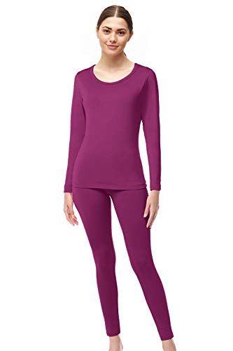 Womens Microfiber Fleece Thermal Underwear Long Johns AZ 2000 Wine 3X