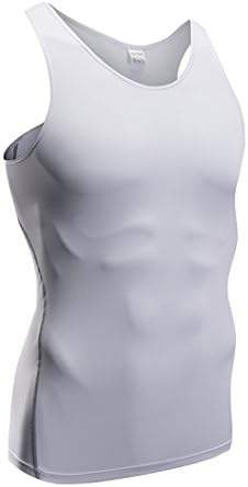 ChenHang Men's Cycling Base Layer,Undershirt,Bike Biking Sleeveless Shirt Moisture Wicking and Comfortable White Medium