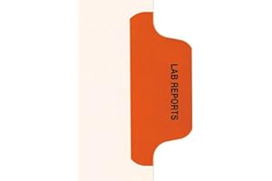Ecom Folders Medical Chart Divider Packs, Lab Reports (Orange), Side Tab 1/8th Cut, Pos #3 (Pack of 50)