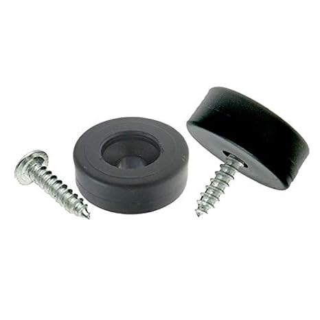 Pack of 16 Screw On Black Plastic Feet, 40mm Diameter, Comes with