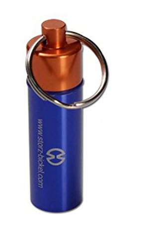 altrado Headshop Dosing Capsule Container, Key Lock, Blue/Orange, Aluminium