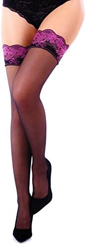 Color Top Thigh High Stay up Stockings Silicone Band Nylon Hosiery