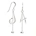 Twisted Spiral with Chain and Ball Drop Dangle Sterling Silver Hook Earrings