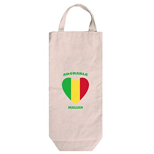 Adorable Malian Heart Cotton Canvas Wine Bag Tote With Handles Wine Bag