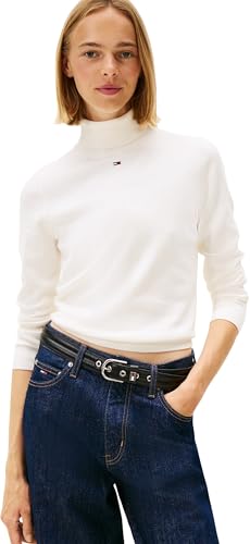 Damen Tjw Essential Trtlnk Sweater Dw0dw21672 Pullover, White (Ancient White), M EU