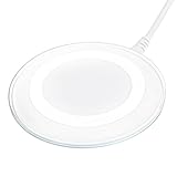 CC-Show Qi Wireless Charger, Portable Cordless Qi Wireless Charging Pad Stand for iPhone X/8/8 Plus, Samsung Galaxy S9, S8+/S8 Plus, All Qi Devices (White)