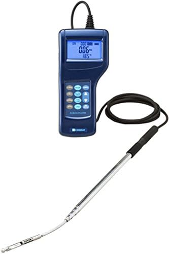 Kanomax 6036-CE Anemomaster Professional Multi-function Thermal Anemometer with Telescopic/Articulating Tip Probe/Analog Output/Pressure Sensor, 0.01-30m/s Range, +/-3% Accuracy, -4 to 158 Degrees F