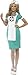Smiffy's Women's Scrub Nurse Costume, Dress, Mock Apron and Headpiece, Accident and Emergency, Serious Fun, Size 10-12, 25870