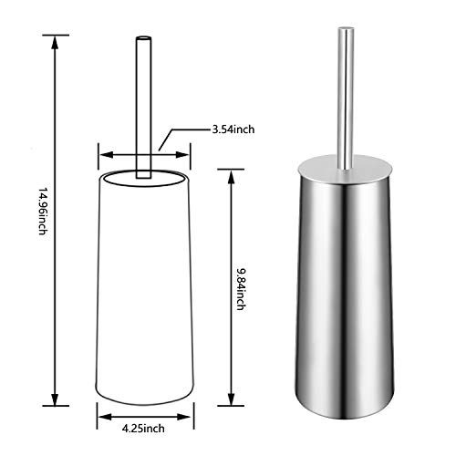 Toilet Brush and Holder, Stainless Steel Toilet Bowl Brush Holder for