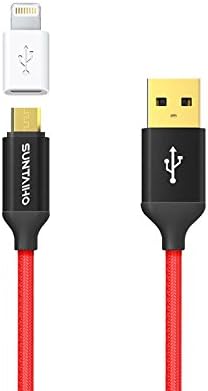 Suntaiho Micro USB to 8 Pin Lightning Adapter Conector (Apple Certified) for iPhone 7/7Plus/iPhone 6/6s/6s Plus/iPad and more (USB Cable+Lightning Adapter)