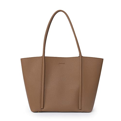 Marengo Leather Shoulder Tote Bag for Women Large Handbag Work Purse Brown