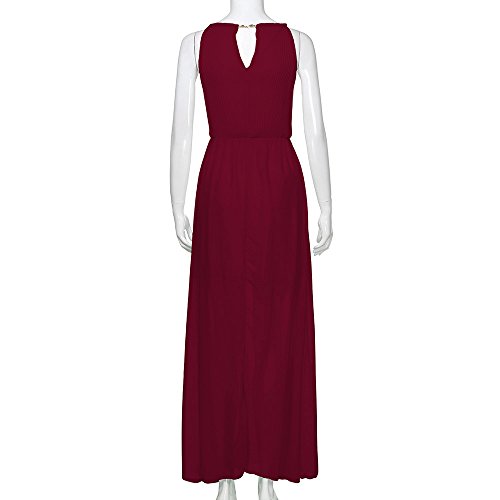 TIFENNY Womens Formal Chiffon Sleeveless Prom Evening Evening Party Long Maxi Dress Summer Fashion Beach Dresses Wine