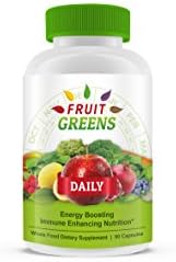 Organic Green Superfood by Fruit Greens Daily - 90 Capsules …