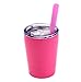 Colorful PoPo Kids Stainless Steel Cup Lovely Small Rambler Tumbler with Lid and Silicone Straw, 8.5 OZ (1, Rose Red)