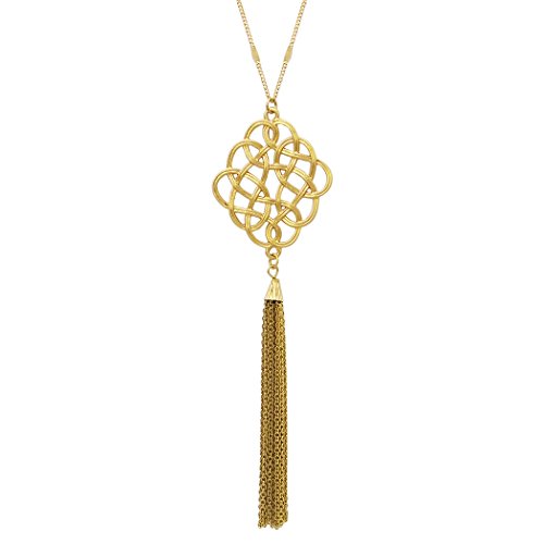 Rosemarie collections women s celtic knot tassel long pendant nec…