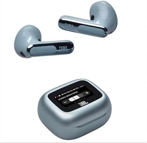 Live Flex 3, Wireless Earbud-Kopfhörer mit Bluetooth, 50 Stunden Akkulaufzeit, True Adaptive Noise Cancelling und hochauflösendem JBL Signature Sound, IP54 wasserfest, mit Ohrstöpseln, Blau