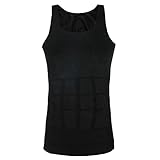 Andux Land Men's Shaper Slimming Shirt Elastic Sculpting Vest Black Ssy-1 (M)