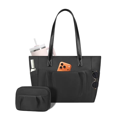 Women's Laptop Tote Bag with Cup Holder, Work Bag with Trolley Sleeve at Amazon