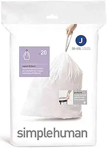 Simplehuman Bin Trash Can Bags Liners New 30-40l Litres Size J Box Pack of 20