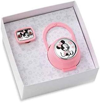 PORTA Chupetes y PINZA DE Chupete A JUEGO BILAMINADO EN PLATA con MINNIE.: Amazon.es: Bebé