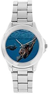 Christmas Gifts/Thanksgiving Day Gifts Sea Turtle Underwater Unisex Stainless Steel Watch