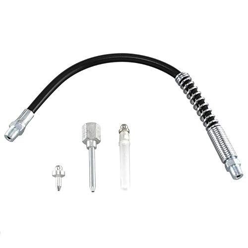 Multi Function Grease Gun Lubrication Aid Kit Zerk Fittings Lube Attachments Needle Flex Hose