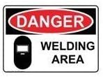Danger Welding Area Sticker, 18" x 12"