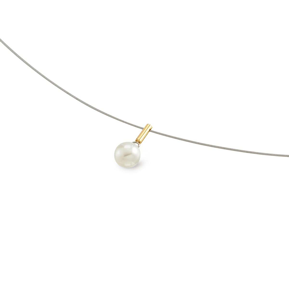 Boccia 08036-02 Women's Necklace in Polished Gold with Freshwater-Cultured Pearl, Anti-Allergy, 42-45 cm, 45cm, Titanium, No gemstone.