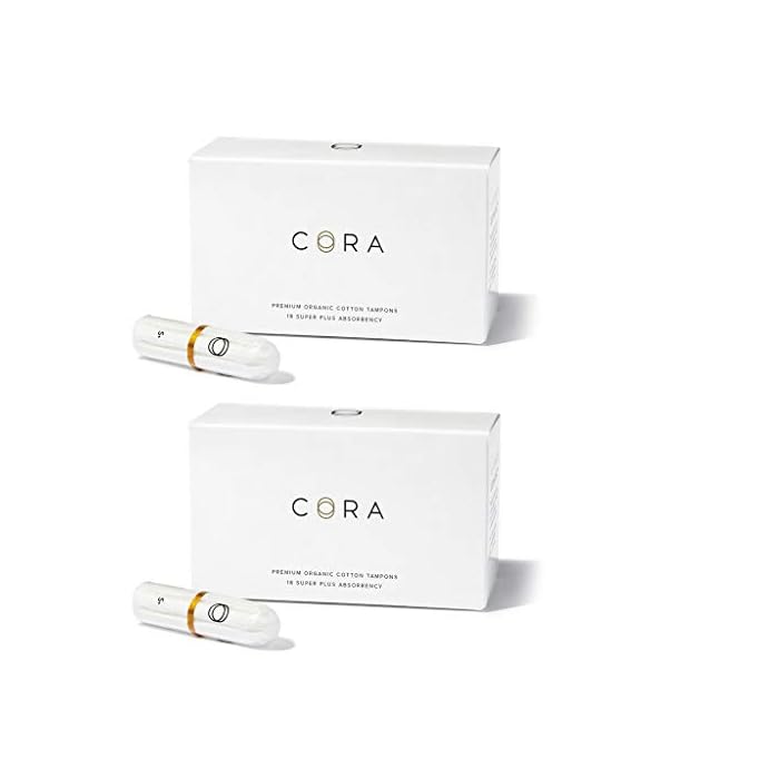 Cora 100% Organic Cotton Non-Applicator Tampons | Super Plus Absorbency | Applicator-Free | Leak Protection | Ultra…