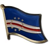 Cape Verde Flag Die-struck Metal Single Lapel Pin with Butterfly Clasp Closure