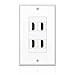 TNP HDMI Wall Plate (4 Port, White) HDMI Face Plate Socket Insert Jack Outlet Panel Mount Support 4K 60Hz HDR ARC/eARC Full HD 3D Ethernet High Speed Cable Extension Coupler f/Projector & Home