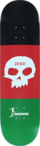Zero Skateistan Single Skull Deck - 8.37 Black/Red/Green