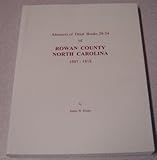 Front cover for the book Abstracts of Deed Books 20-24 of Rowan County, North Carolina, 1807-1818 by James W. Kluttz