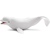 SmilerSmile 7" Beluga Figurine Plastic Sea Creature Toy | Solid PVC Action Figure, Simulation Sea Animals, Educational Ocean Animal Model, Non-toxic Safe Bath Toy